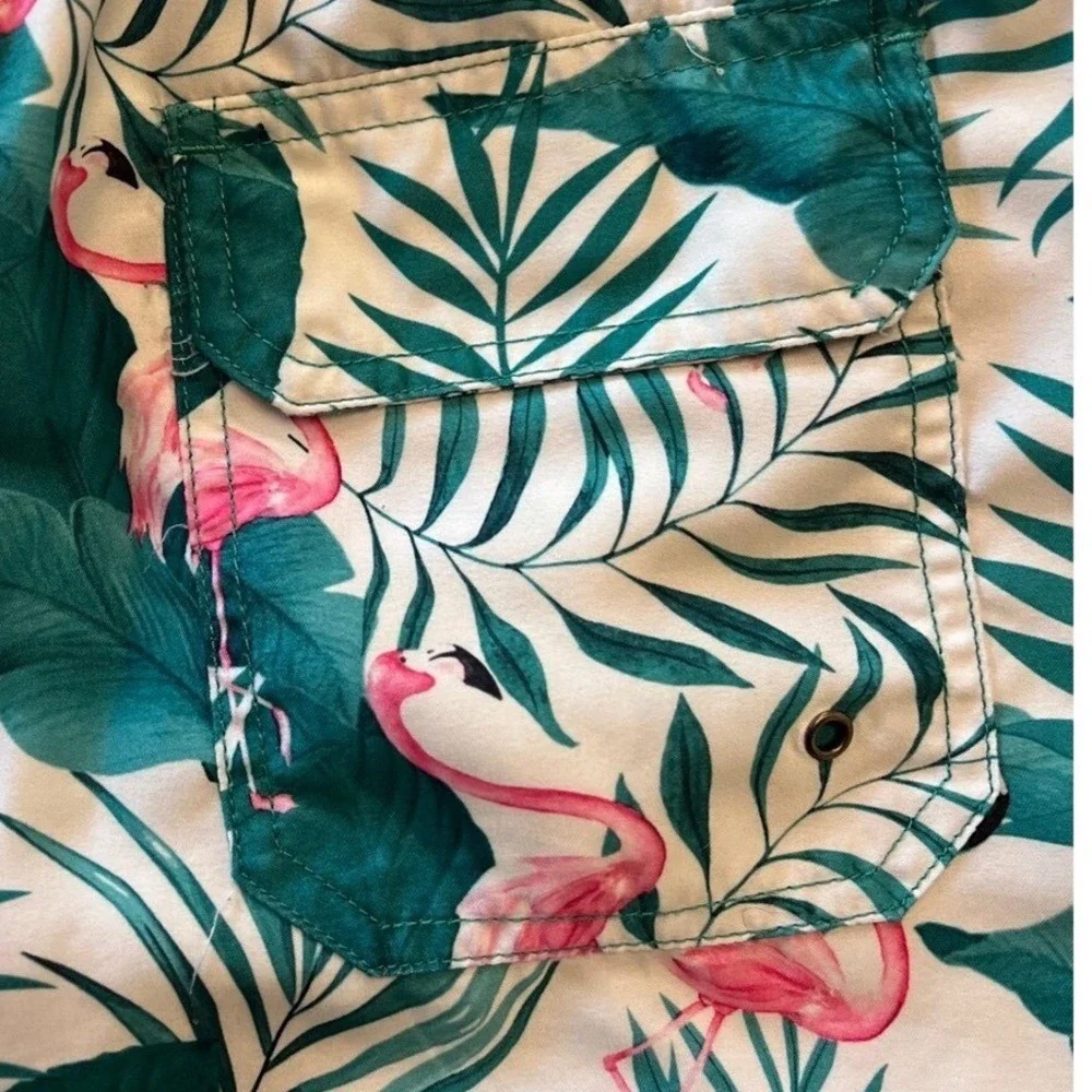 The Endless Summer Flamingo Tropical Swim Trunks Men's Size M